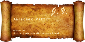 Janicsek Viktor névjegykártya